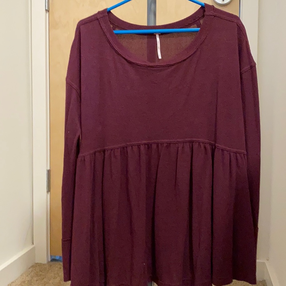 Burgundy Free People top